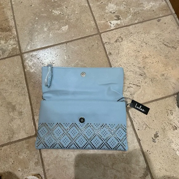 NWT Light blue studded clutch - Picture 8 of 9